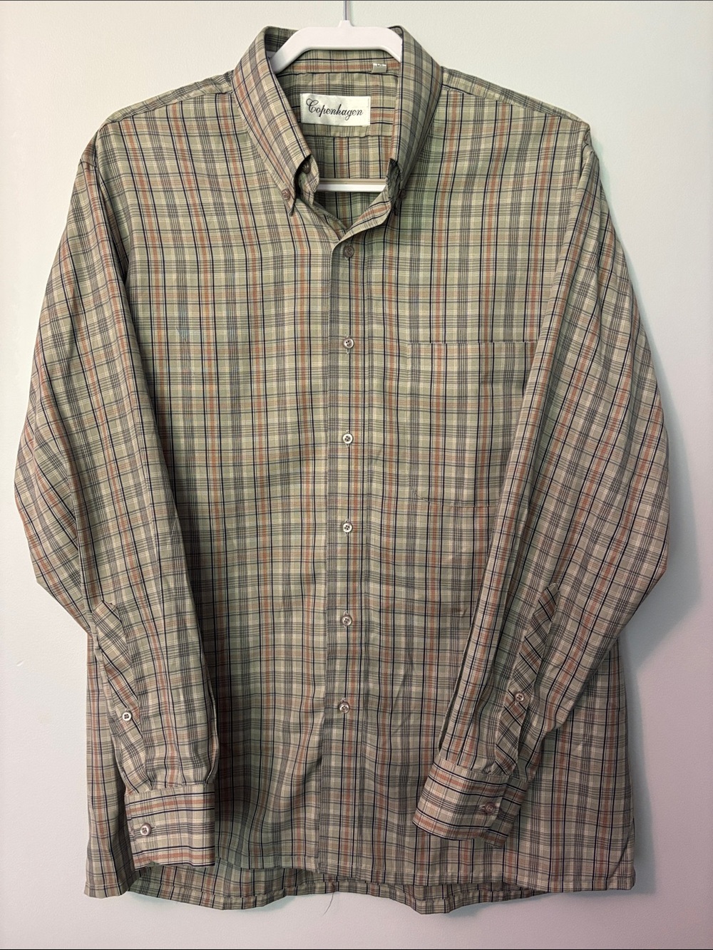 Men’s Green Multi Plaid Button-Down Shirt